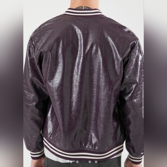 Brand New Faux Croc Varsity Bomber Jacket Retails $55+ SOLD OUT Online - Picture 5 of 5